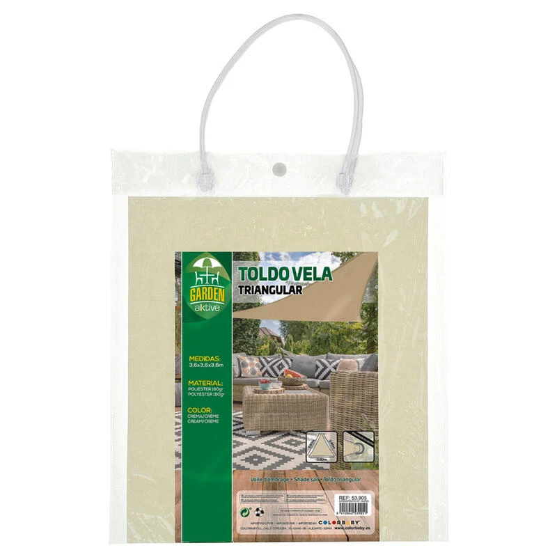 Aktive Garden Store D'ombrage Triangulaire Couleur Crème 4 Aktive Garden Store D'ombrage Triangulaire Couleur Crème – Image 4