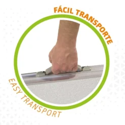 AKTIVE - Table Pliante Avec 2 Tabourets Et Poignée De Transpor, Gris -Tente Magasin aktive table pliante avec 2 tabourets et poignee de transpor gris 2