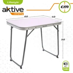 AKTIVE - Table Pliante Avec Poignée De Transport. Table De Camping 60x40x50 Cm -Tente Magasin aktive table pliante avec poignee de transport table de camping 60x40x50 cm 3