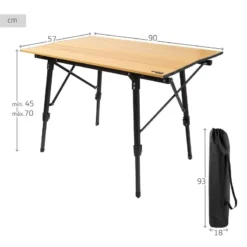 AKTIVE - Table Pliante Glampling Hauteur Réglable. Table De Camping, 90 X 57 Cm -Tente Magasin aktive table pliante glampling hauteur reglable table de camping 90 x 57 cm 3