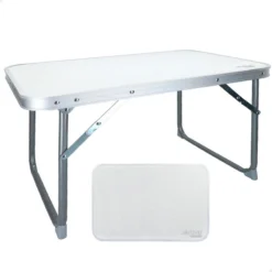 AKTIVE - Table Pliante . Table Basse Blanche En Aluminium - 40x60x40 Cm
