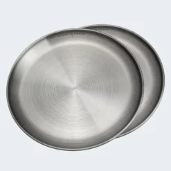 Assiette Plate De Camping | Diamètre Env. 23 Cm | Acier Inox | 2 Assiettes -Tente Magasin assiette plate de camping diametre env 23 cm acier inox 2 assiettes 2