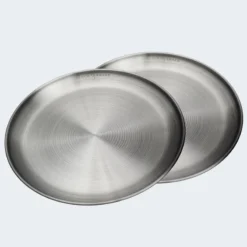 Assiette Plate De Camping | Diamètre Env. 23 Cm | Acier Inox | 2 Assiettes -Tente Magasin assiette plate de camping diametre env 23 cm acier inox 2 assiettes 4
