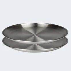 Assiette Plate De Camping | Diamètre Env. 23 Cm | Acier Inox | 2 Assiettes -Tente Magasin assiette plate de camping diametre env 23 cm acier inox 2 assiettes 5