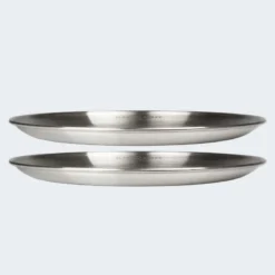 Assiette Plate De Camping | Diamètre Env. 23 Cm | Acier Inox | 2 Assiettes -Tente Magasin assiette plate de camping diametre env 23 cm acier inox 2 assiettes 6