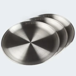 Assiette Plate De Camping | Diamètre Env. 23 Cm | Acier Inox | 3 Assiettes -Tente Magasin assiette plate de camping diametre env 23 cm acier inox 3 assiettes 3