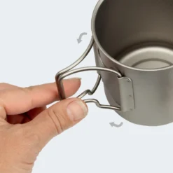 Batterie De Cuisine De Camping Set | Casseroles + Fourchette/Cuillère | Titane -Tente Magasin batterie de cuisine de camping set casseroles fourchettecuillere titane 5