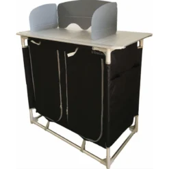 BAYASUN Meuble De Cuisine 4 Étagères Pieds Réglables Gris -Tente Magasin bayasun meuble de cuisine 4 etageres pieds reglables gris 2