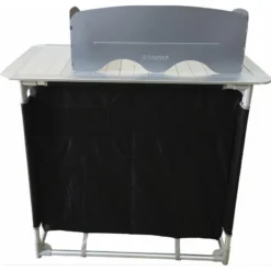 BAYASUN Meuble De Cuisine 4 Étagères Pieds Réglables Gris -Tente Magasin bayasun meuble de cuisine 4 etageres pieds reglables gris 4