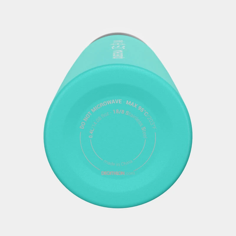 Quechua Bouteille Isotherme Inox 0,4L Avec Gobelet Pour La Randonnée - Turquoise 9 Quechua Bouteille Isotherme Inox 0,4L Avec Gobelet Pour La Randonnée - Turquoise – Image 9