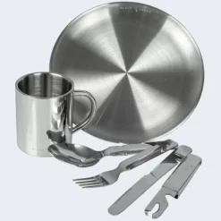 Camping Assiette Plate, Couverts Et Tasse Isotherme Set | Acier Inoxydable -Tente Magasin camping assiette plate couverts et tasse isotherme set acier inoxydable 2