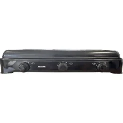 MPM Cuisinière à Gaz Portable Pour Le Camping Avec 3 Feux Couvercle Smile -Tente Magasin cuisiniere a gaz portable pour le camping avec 3 feux couvercle smile 2
