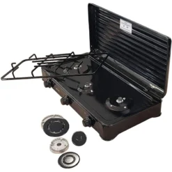 MPM Cuisinière à Gaz Portable Pour Le Camping Avec 3 Feux Couvercle Smile -Tente Magasin cuisiniere a gaz portable pour le camping avec 3 feux couvercle smile 6