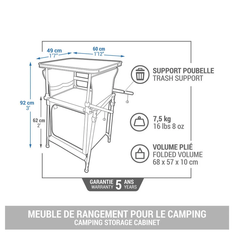 Quechua MEUBLE DE RANGEMENT PLIABLE ET COMPACT POUR LE CAMPING 2 Quechua MEUBLE DE RANGEMENT PLIABLE ET COMPACT POUR LE CAMPING – Image 2