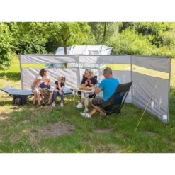 Paravent De Camping Bora - Brise-Vue - 4,5 X 1,4 M - Résistant Au Vent - Gris -Tente Magasin paravent de camping bora brise vue 45 x 14 m resistant au vent gris 2