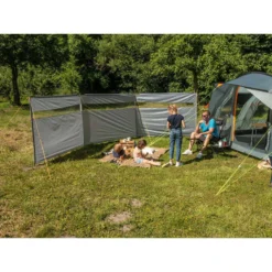 Paravent De Camping Bora - Brise-Vue - 6,0 X 1,4 M - Résistant Au Vent - Gris -Tente Magasin paravent de camping bora brise vue 60 x 14 m resistant au vent gris 2