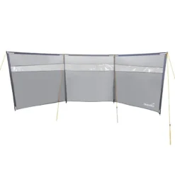 Paravent De Camping Bora - Brise-Vue - 6,0 X 1,4 M - Résistant Au Vent - Gris