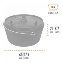 Petromax Dutch Oven FT18-18QT - Sans Pieds -Tente Magasin petromax dutch oven ft18 18qt sans pieds 2