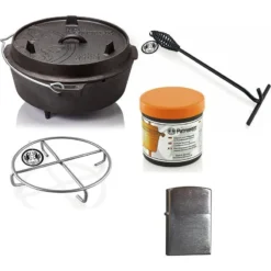 Petromax Dutch Oven FT6-6QT (avec Pieds) Ensemble - PoĂȘle + Conditionneur +