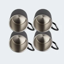 Tasse Thermique De Camping 300 Ml | Mousqueton | Acier Inoxydable | 4 Gobelets -Tente Magasin tasse thermique de camping 300 ml mousqueton acier inoxydable 4 gobelets 3
