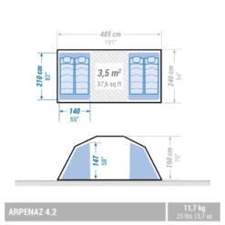Quechua Tente à Arceaux De Camping - Arpenaz 4.2 - 4 Personnes - 2 Chambres 12 Quechua Tente à Arceaux De Camping - Arpenaz 4.2 - 4 Personnes - 2 Chambres -Tente Magasin tente a arceaux de camping arpenaz 42 4 personnes 2 chambres 2