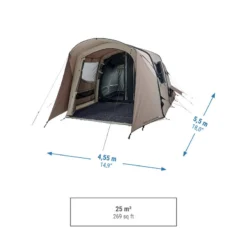 Quechua Tente Gonflable De Camping - AirSeconds 4.2 Polycoton - 4 Personnes - 2 Chambres -Tente Magasin tente gonflable de camping airseconds 42 polycoton 4 personnes 2 chambres 2