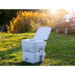 Toilette Portable 20L Pour Camping-Car, WC Avec Chasse D'Eau 13L Camry -Tente Magasin toilette portable 20l pour camping car wc avec chasse deau 13l camry 4